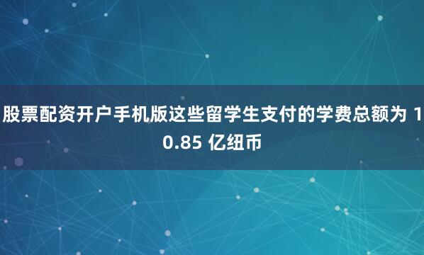 股票配资开户手机版这些留学生支付的学费总额为 10.85 亿纽币